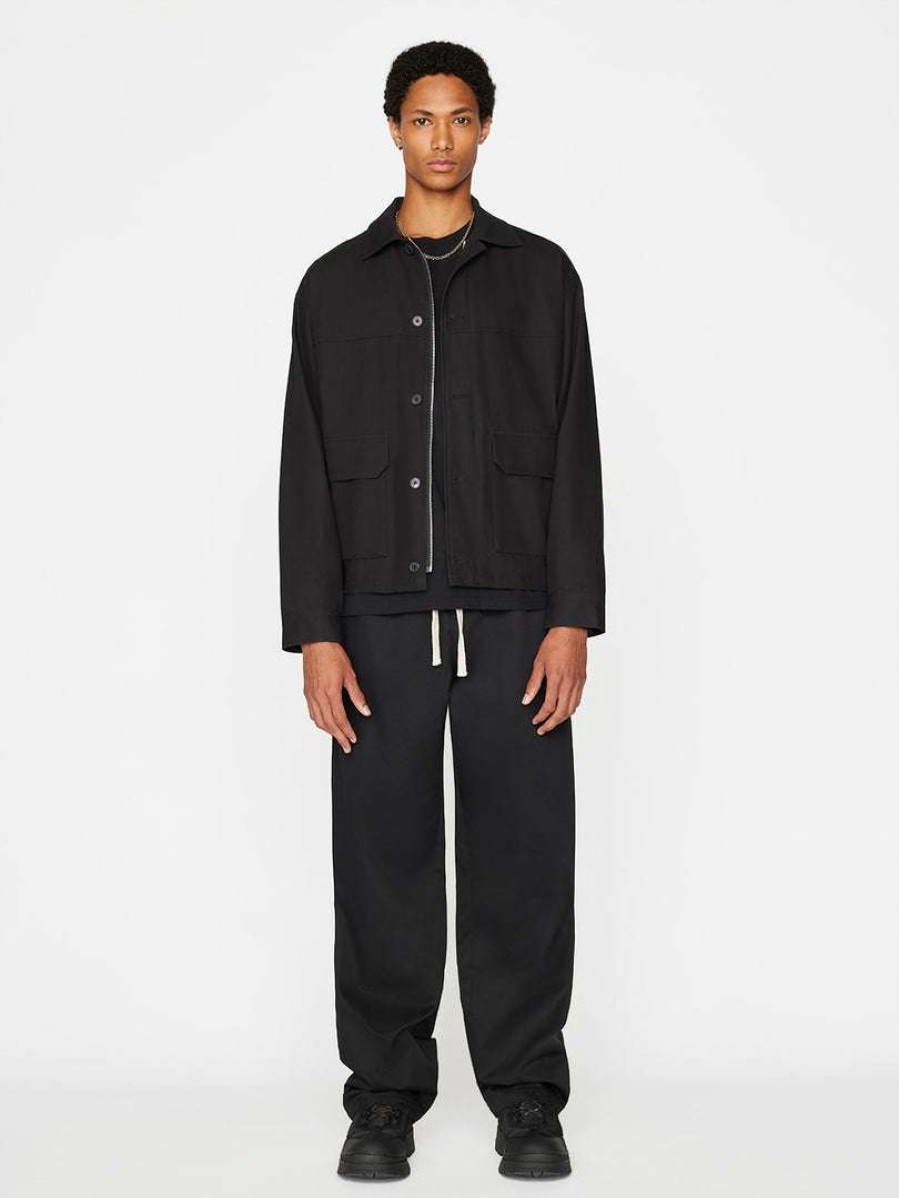 Men * | Hot Sale Frame-Denim Twill Club Jacket — Men Noir