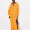 Women * | Best Sale Frame-Denim Kaftan Maxi Dress — Women Kumquat