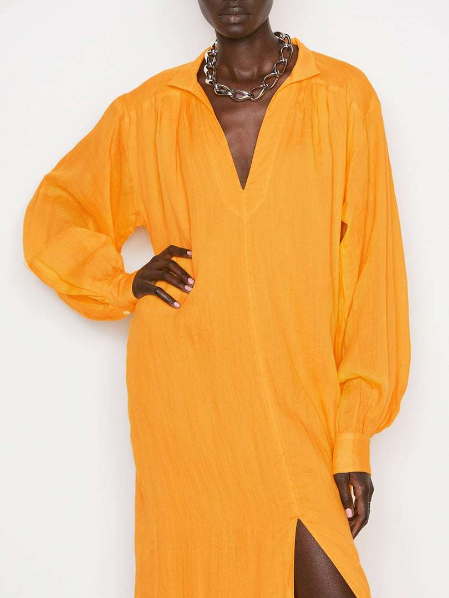 Women * | Best Sale Frame-Denim Kaftan Maxi Dress — Women Kumquat