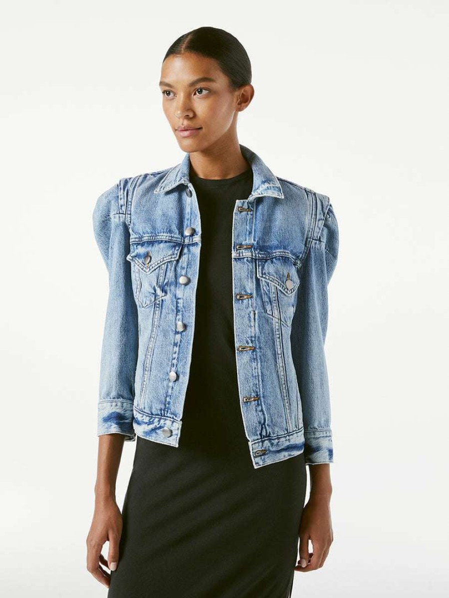 Women * | Top 10 Frame-Denim Rosette Sleeve Jacket — Women Langton