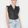 Women * | Wholesale Frame-Denim Women Lauren Top — Noir