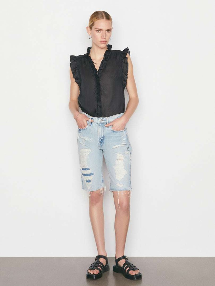 Women * | Wholesale Frame-Denim Women Lauren Top — Noir