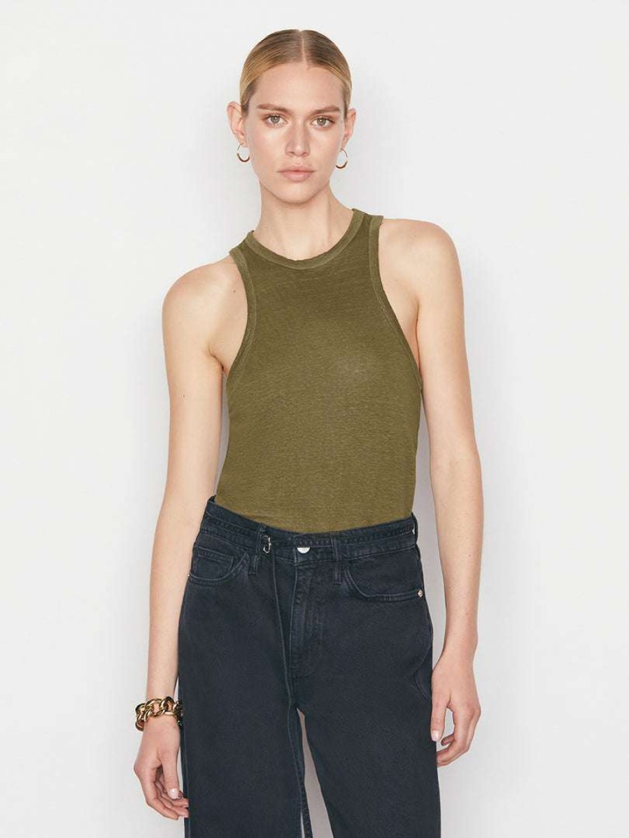 Women * | Flash Sale Frame-Denim Ringer Tank — Women Surplus