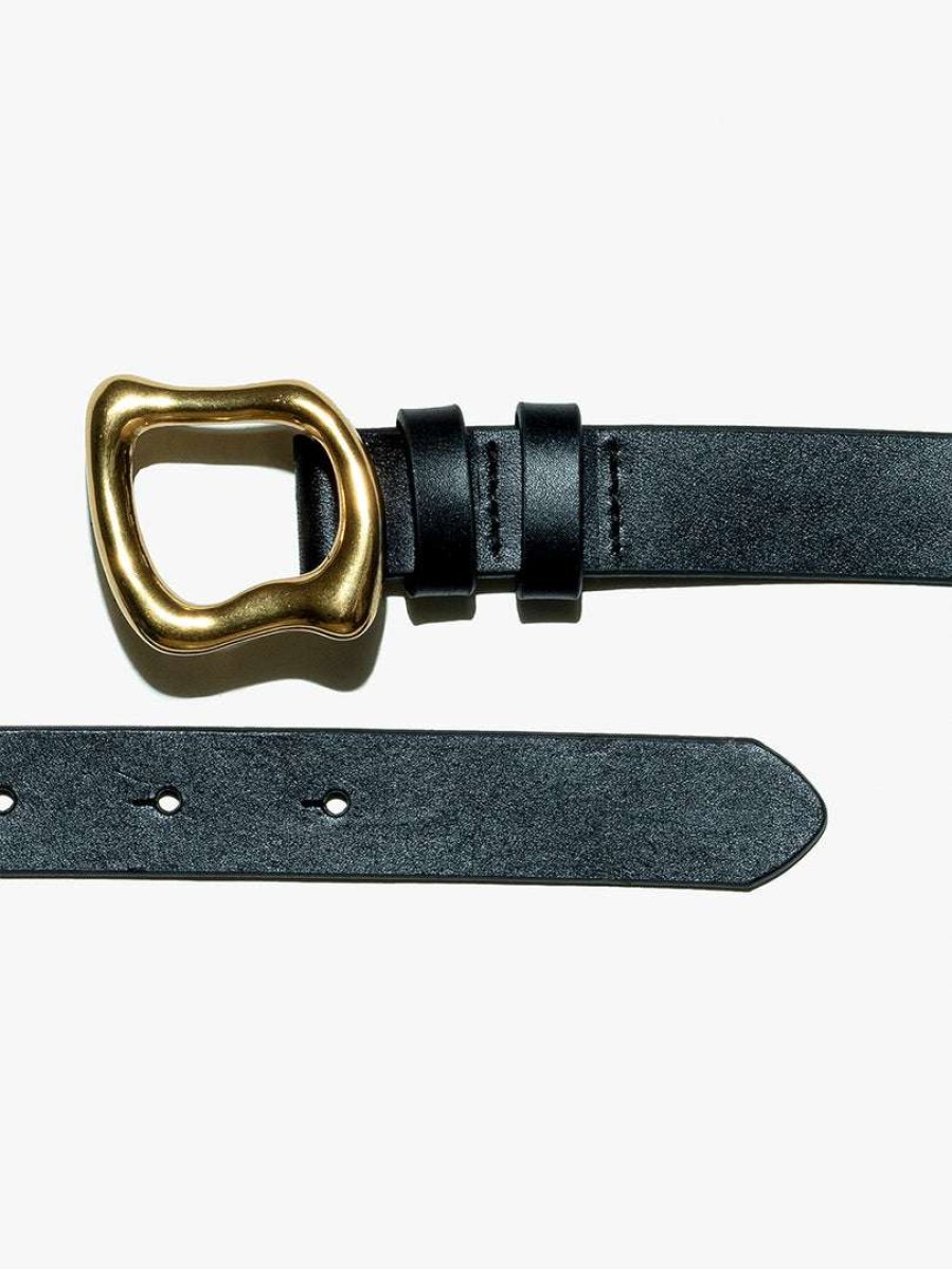 Women * | Coupon Frame-Denim Women Organic Shape Belt — Noir