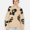 Women * | Cheap Frame-Denim Women Abstract Intarsia Sweater — Hay Multi