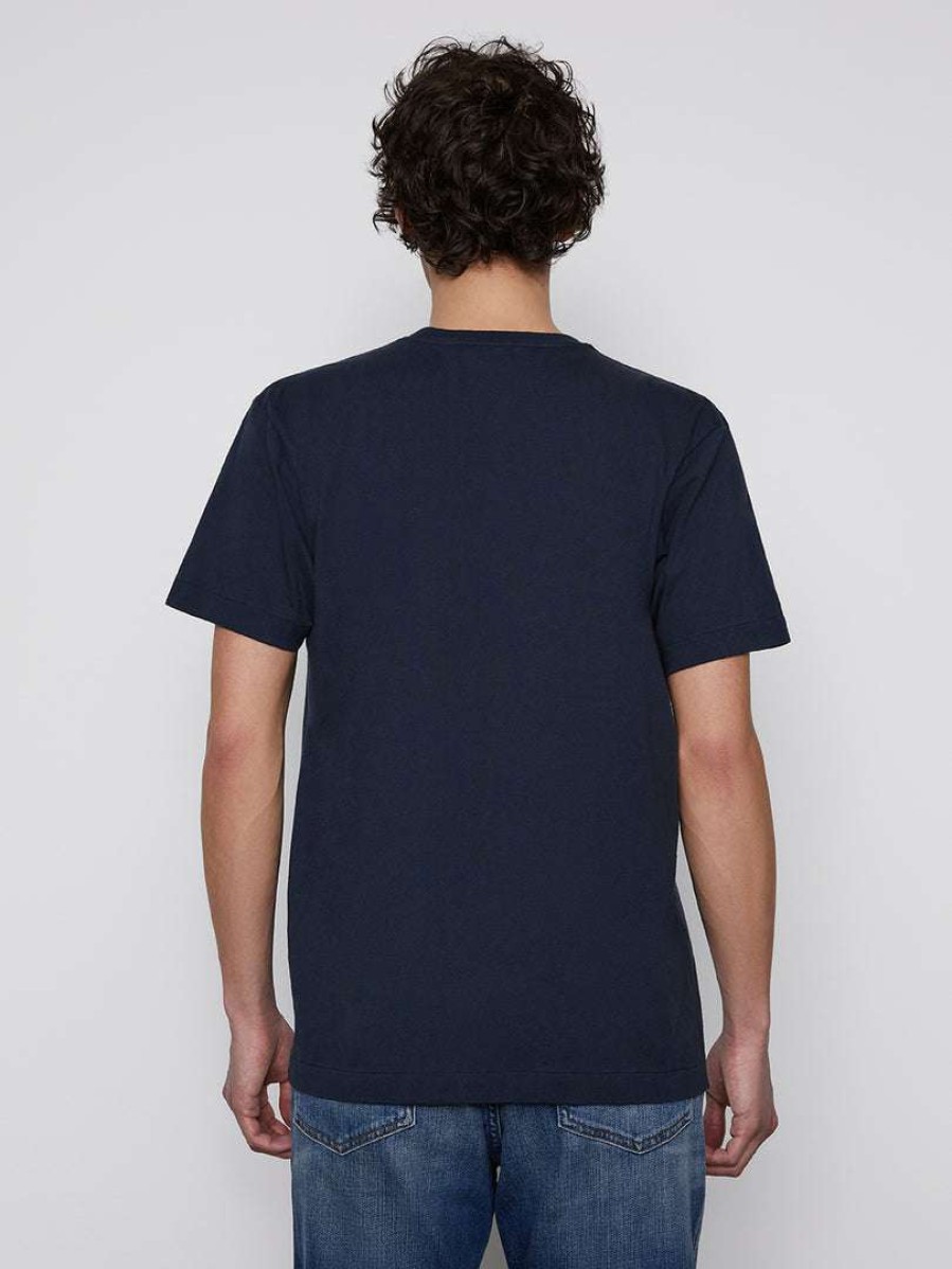 Men * | Outlet Frame-Denim Men Frame Logo Tee — Navy