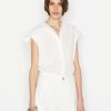 Women * | Best Pirce Frame-Denim Sleeveless Button Down — Off White