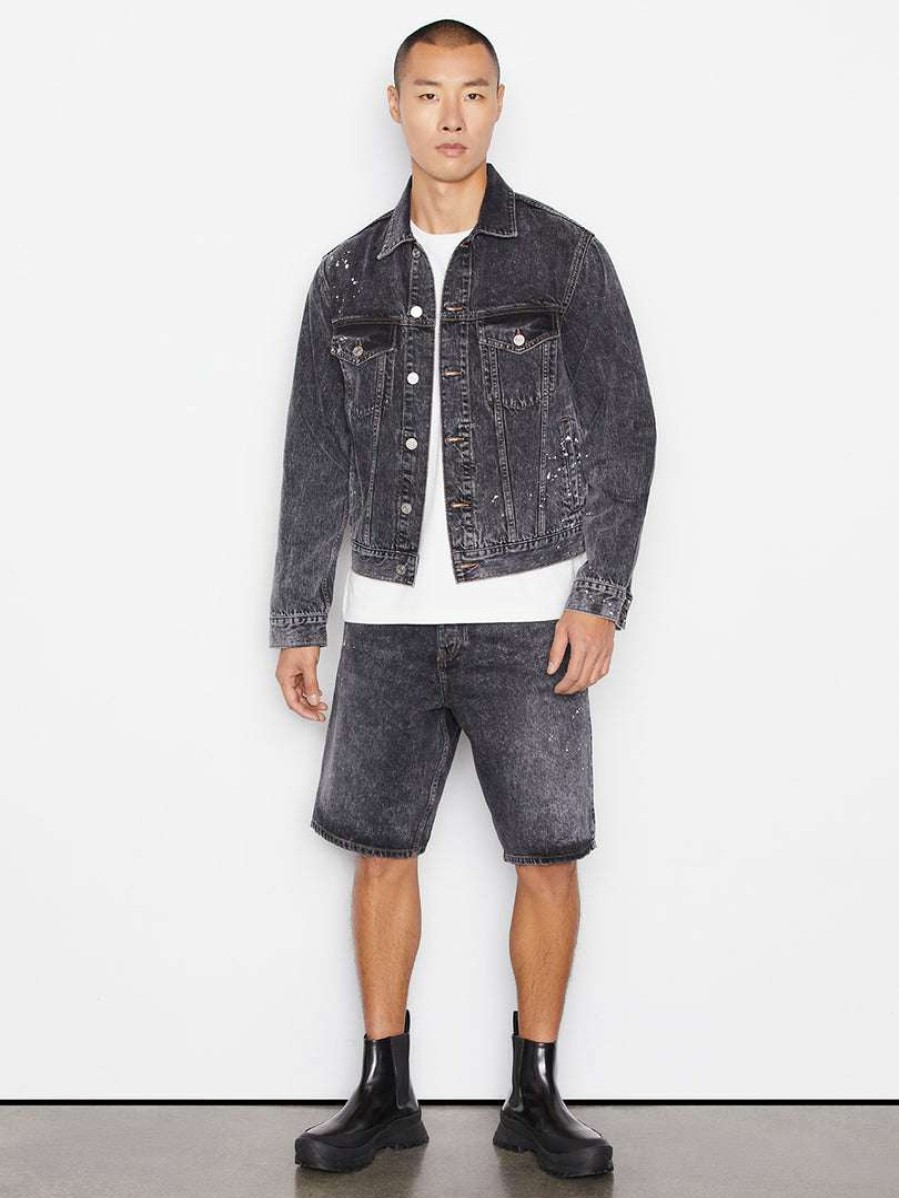 Men * | Cheap Frame-Denim Relaxed Fit Denim Jacket — Men Noir Paint