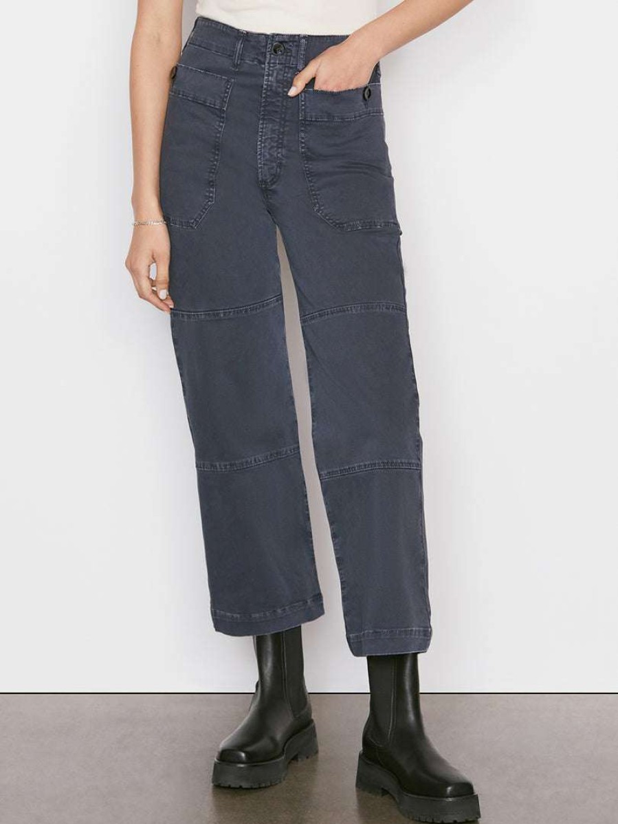 Women * | Best Sale Frame-Denim Oversized Pocket Utility Pant — Women Washed Navy