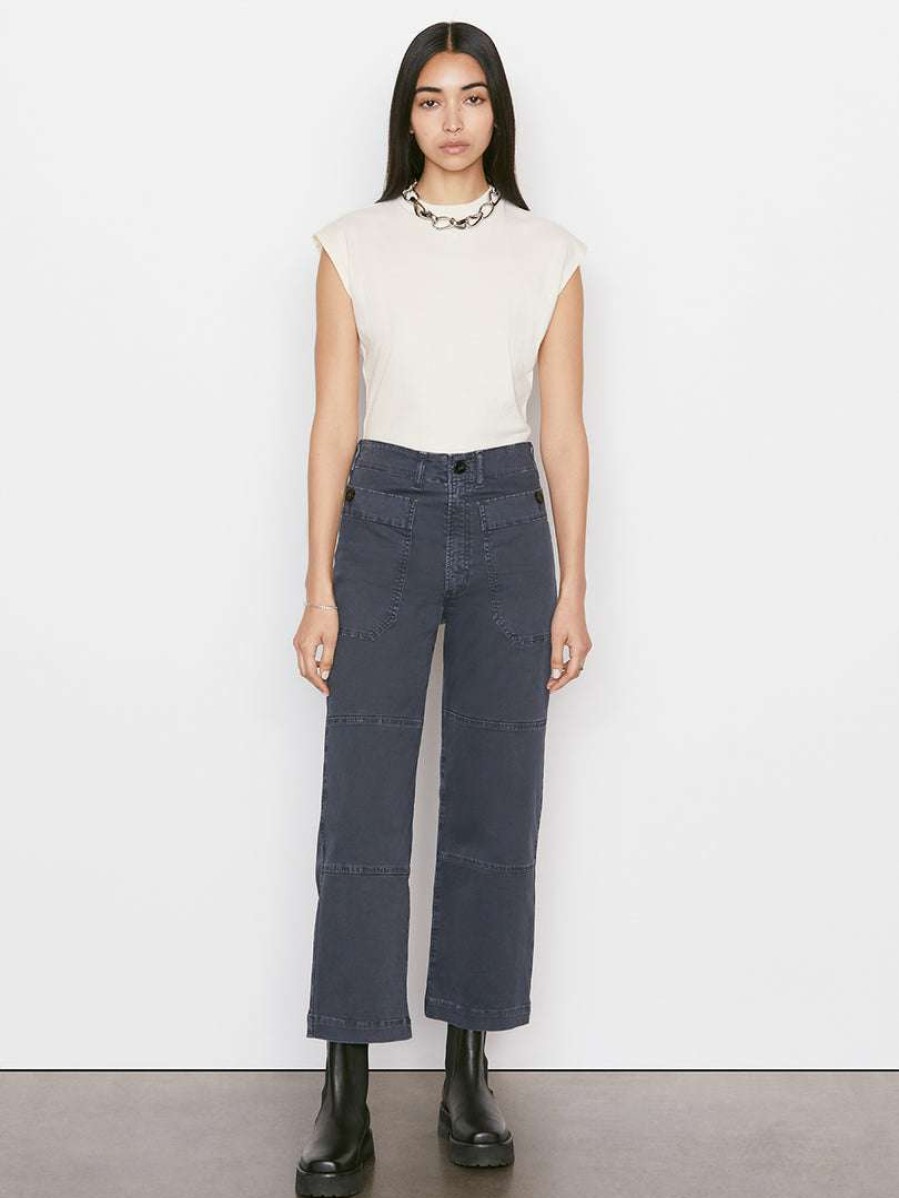 Women * | Best Sale Frame-Denim Oversized Pocket Utility Pant — Women Washed Navy