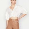 Women * | Brand New Frame-Denim Women Voluminous Twist Top — Off White