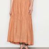 Women * | Promo Frame-Denim Eyelet Maxi Skirt — Terracotta