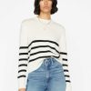 Women * | Outlet Frame-Denim Women Clean Crewneck Sweater — Off White Multi