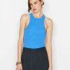 Women * | Buy Frame-Denim Ringer Tank — Provence Blue