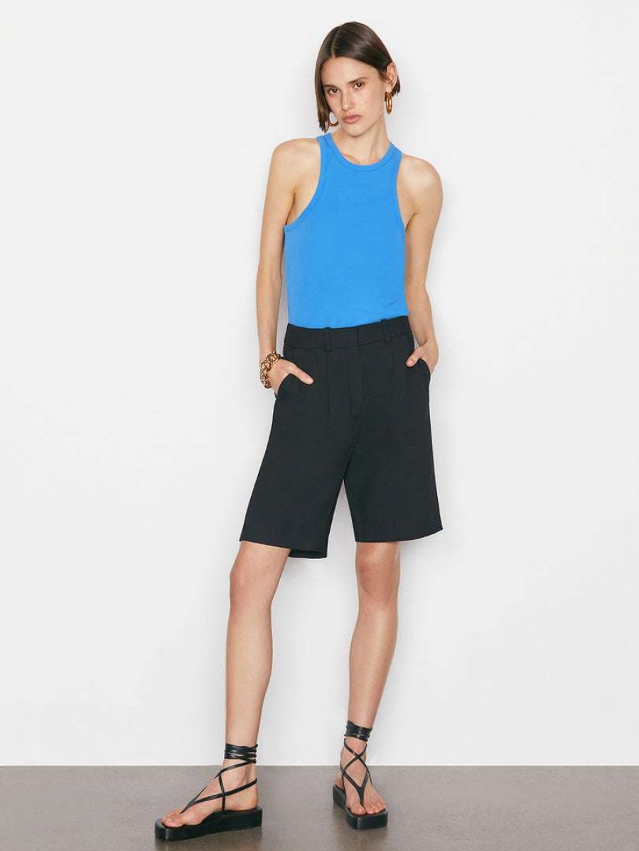 Women * | Buy Frame-Denim Ringer Tank — Provence Blue