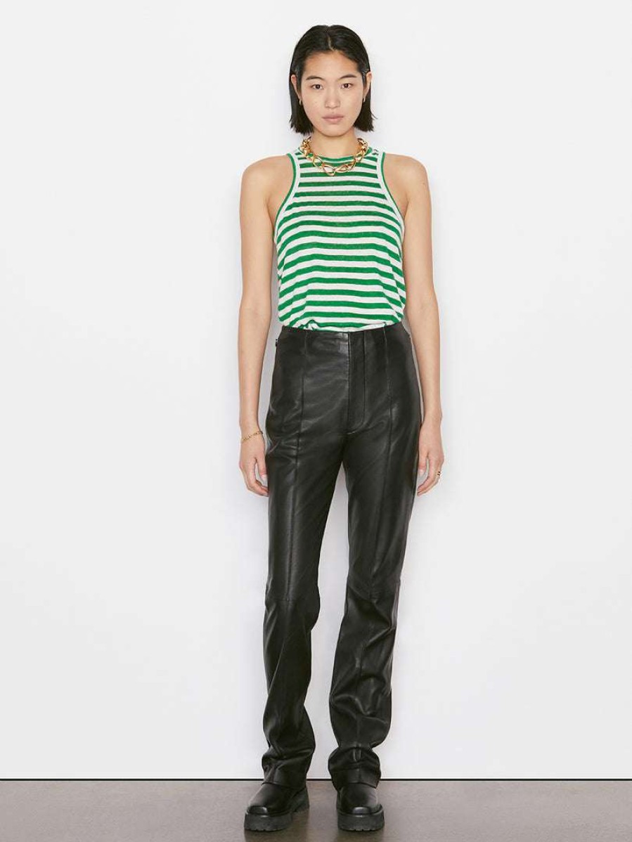 Women * | Top 10 Frame-Denim Striped Ringer Tank — Women Court Green Multi