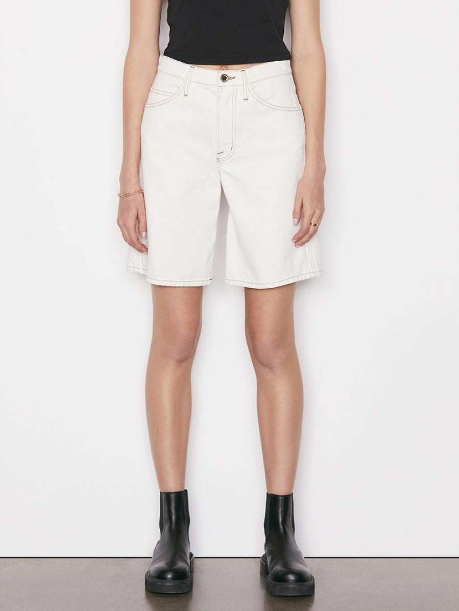 Women * | Wholesale Frame-Denim Women Le Italien Bermuda Short — Blanc