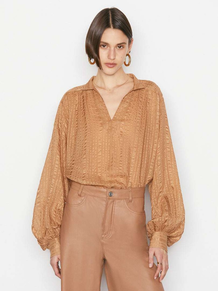 Women * | Promo Frame-Denim Women Kaftan Popover — Latte