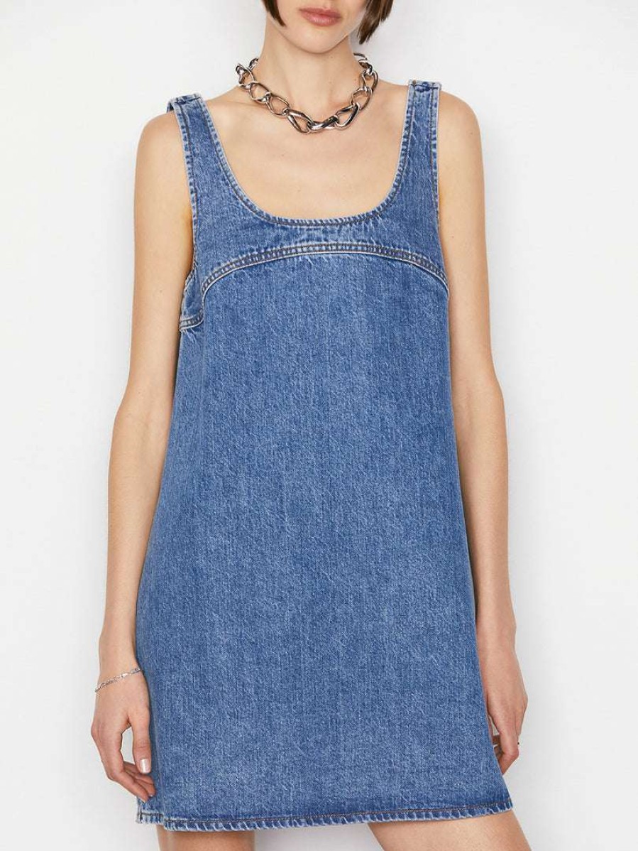 Women * | Budget Frame-Denim Micro Flare Denim Dress — Molino