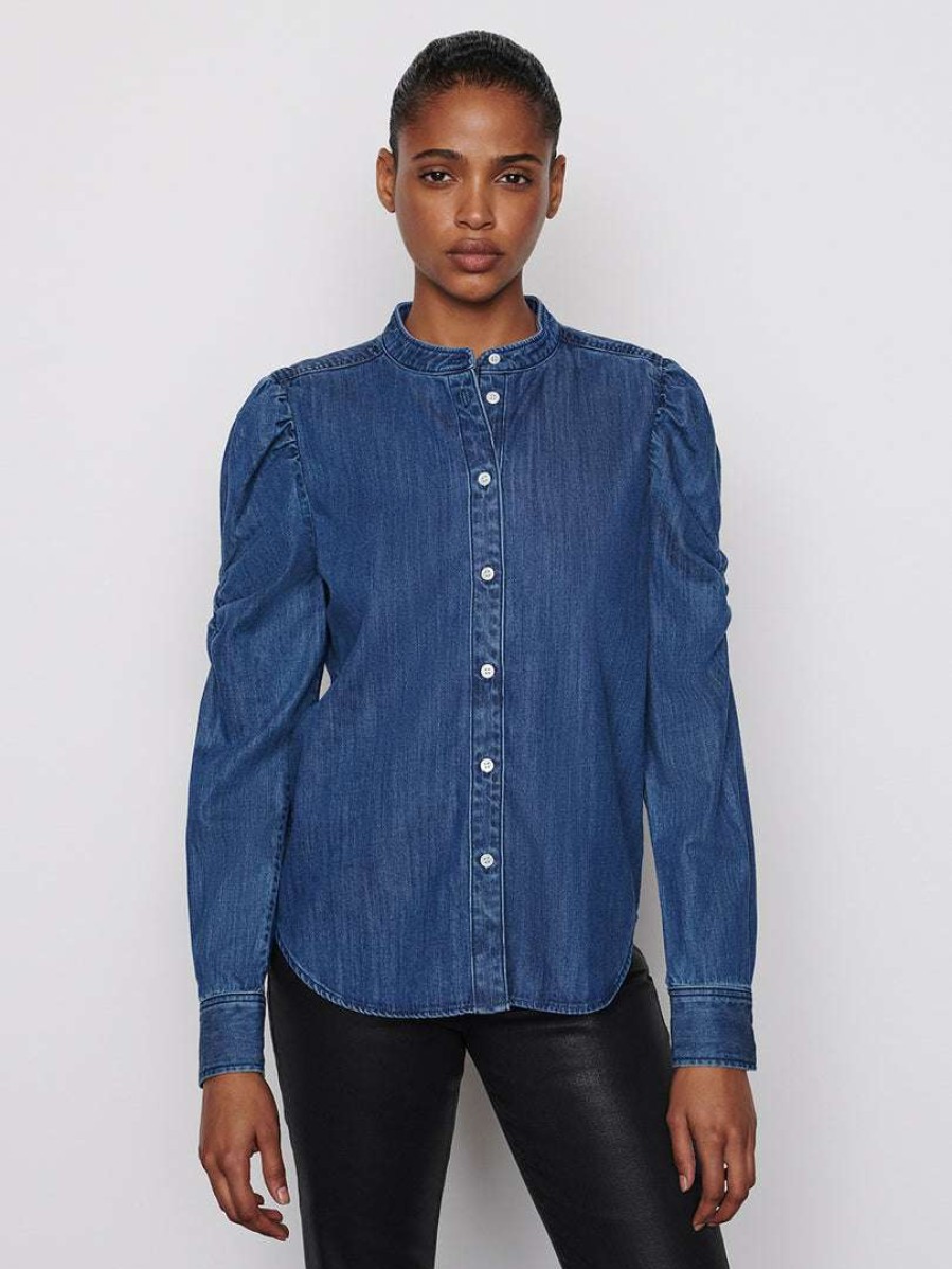 Women * | Outlet Frame-Denim Women Frankie Shirt — Medium Wash