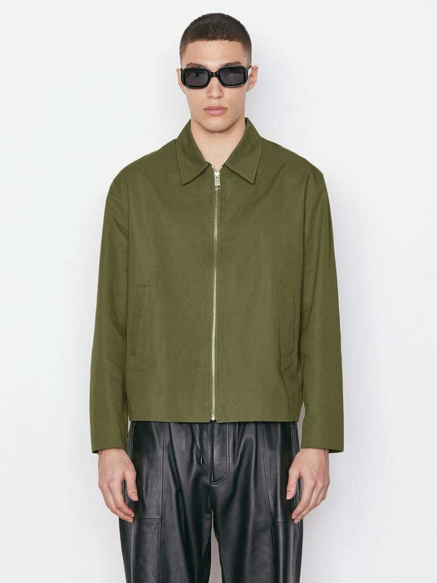 Men * | Budget Frame-Denim Summer Blouson Jacket — Rifle Green