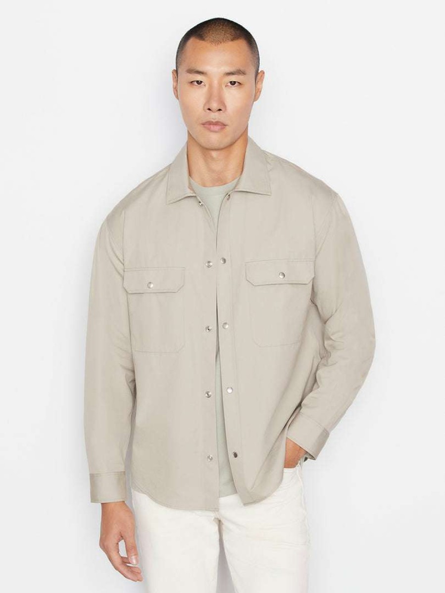 Men * | Best Sale Frame-Denim Frame Plaque Shirt — Canvas Beige