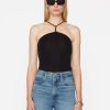 Women * | Best Sale Frame-Denim Women Delicate Knot Bodysuit — Noir