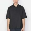 Men * | Deals Frame-Denim Short Sleeve Oversized Shirt — Men Noir