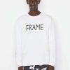 Men * | Promo Frame-Denim Men Abstract Print Long Sleeve Tee — Blanc