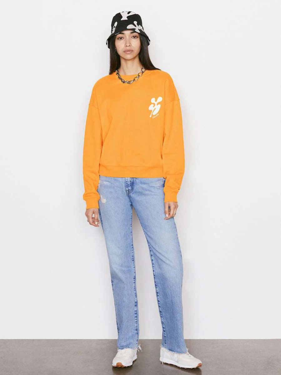 Women * | Flash Sale Frame-Denim Women Oversized Crew Sweatshirt — Kumquat