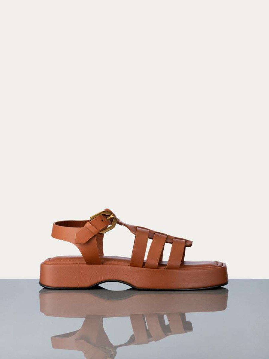 Women * | Promo Frame-Denim Le Fisherman Sandal — Tobacco