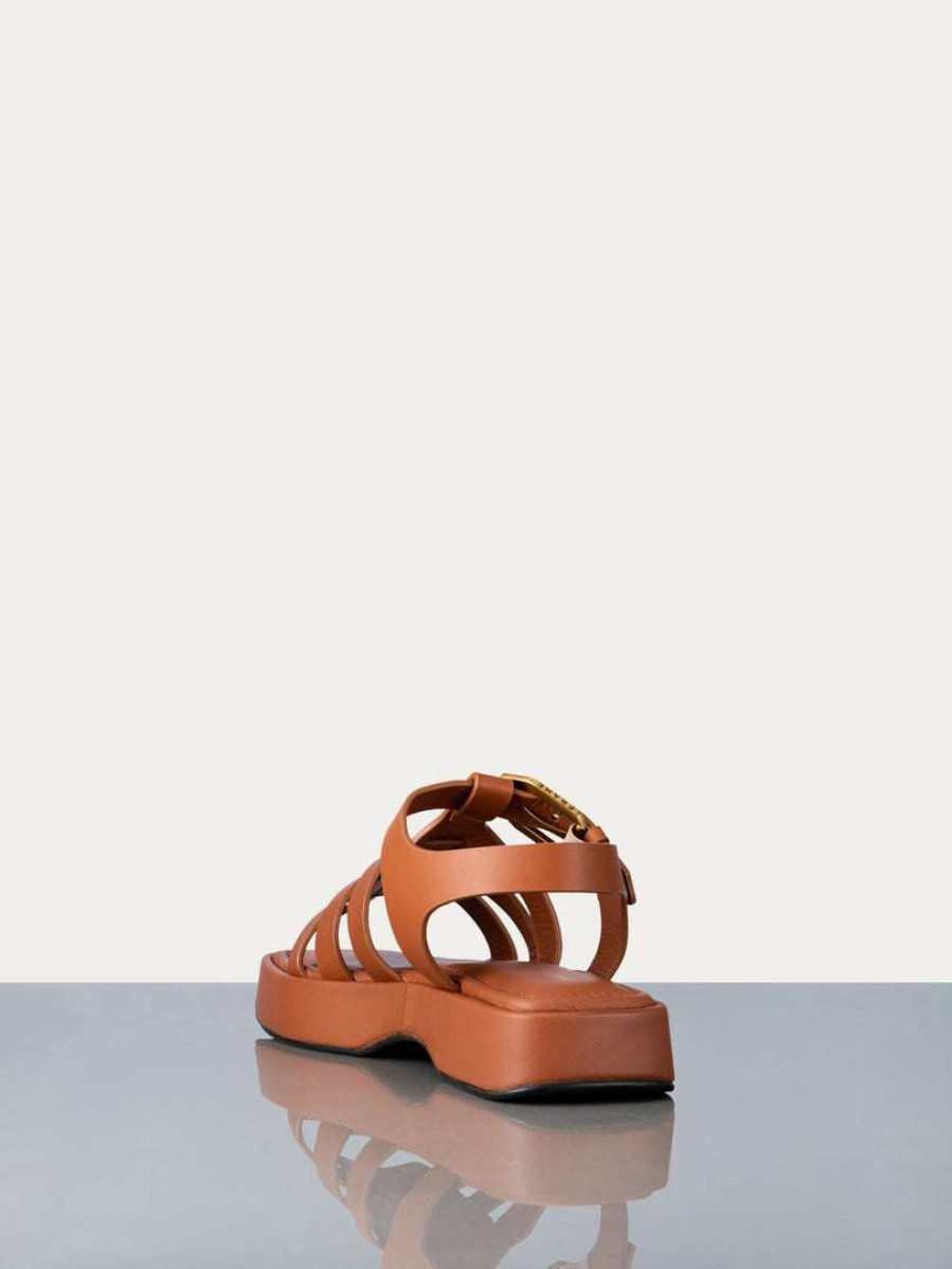 Women * | Promo Frame-Denim Le Fisherman Sandal — Tobacco