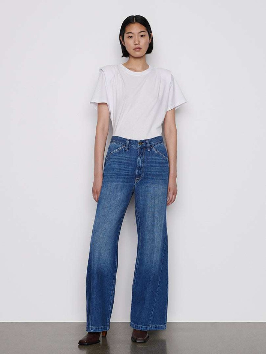 Women * | Wholesale Frame-Denim Le Baggy Palazzo — Seafarer