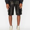 Men * | Brand New Frame-Denim Men Cargo Leather Short — Noir