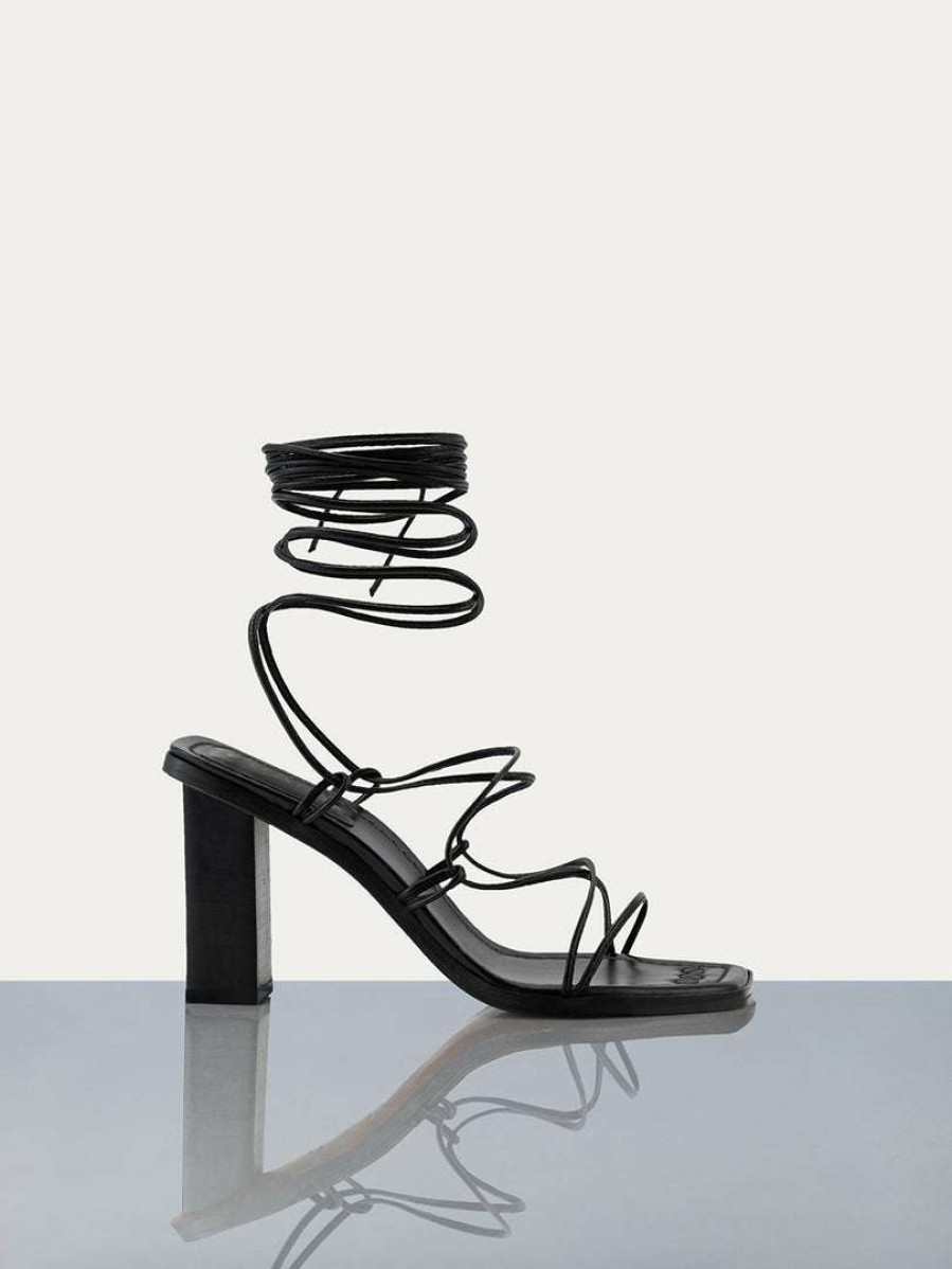 Women * | Best Sale Frame-Denim Le Doheny Sandal — Noir Noir/Noir