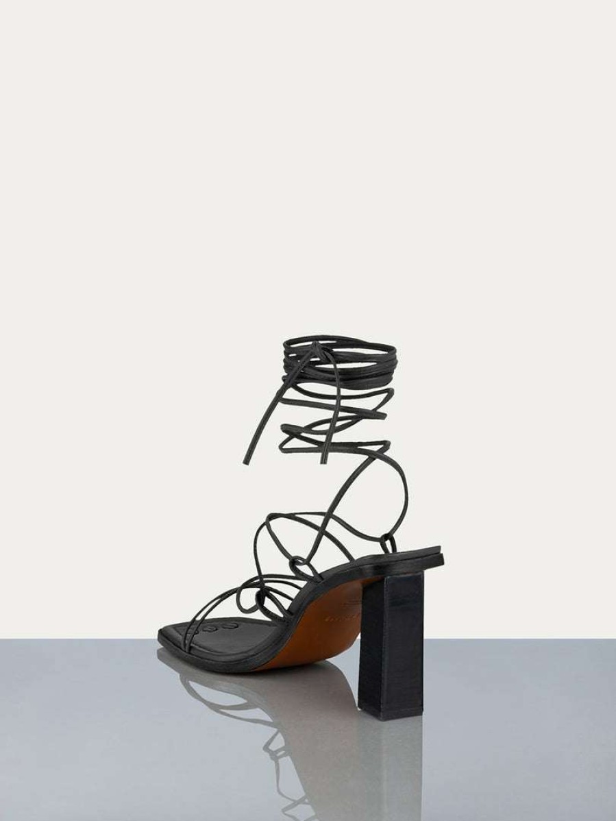 Women * | Best Sale Frame-Denim Le Doheny Sandal — Noir Noir/Noir