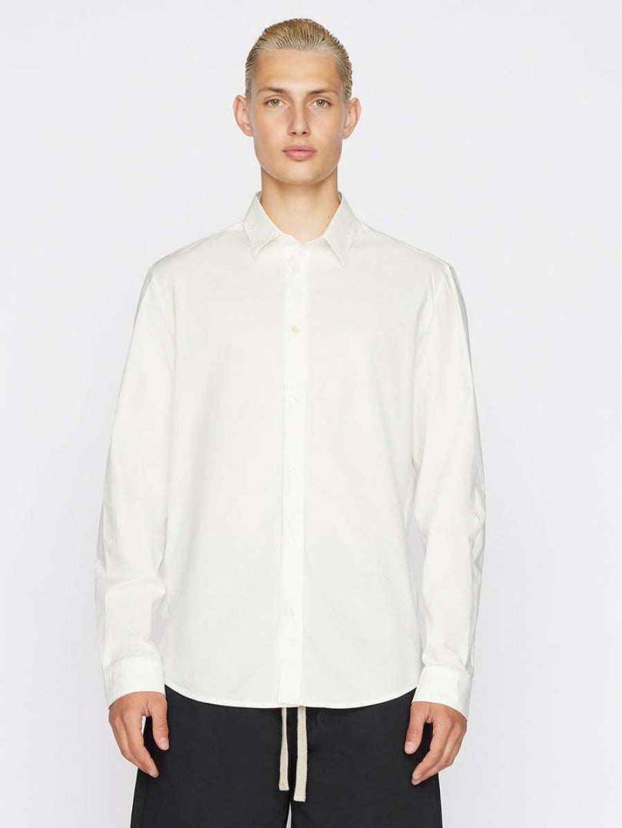 Men * | Wholesale Frame-Denim Men Classic Poplin Shirt — Blanc