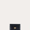 Women * | Budget Frame-Denim Card Holder — Women Noir Croco