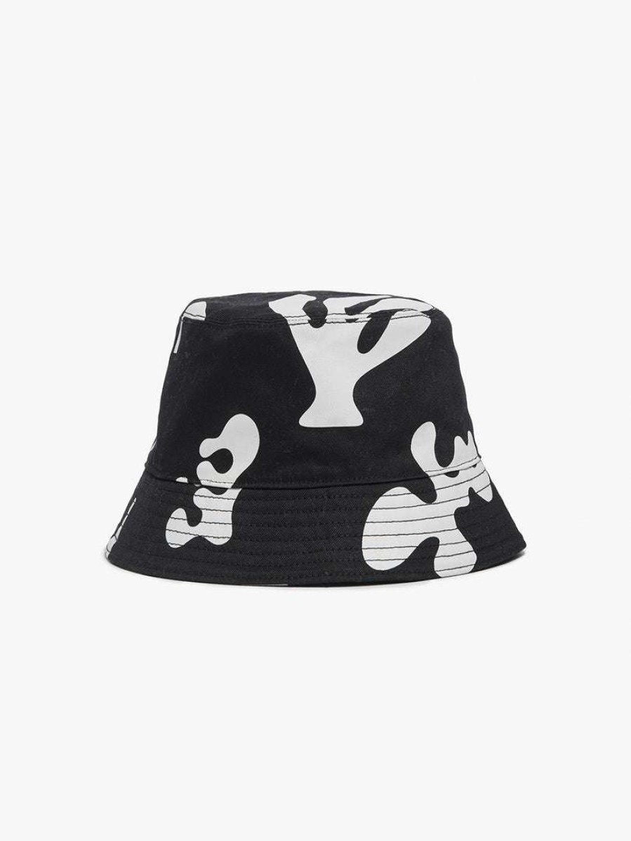 Women * | Best Reviews Of Frame-Denim Abstract Bucket Hat — Noir Multi