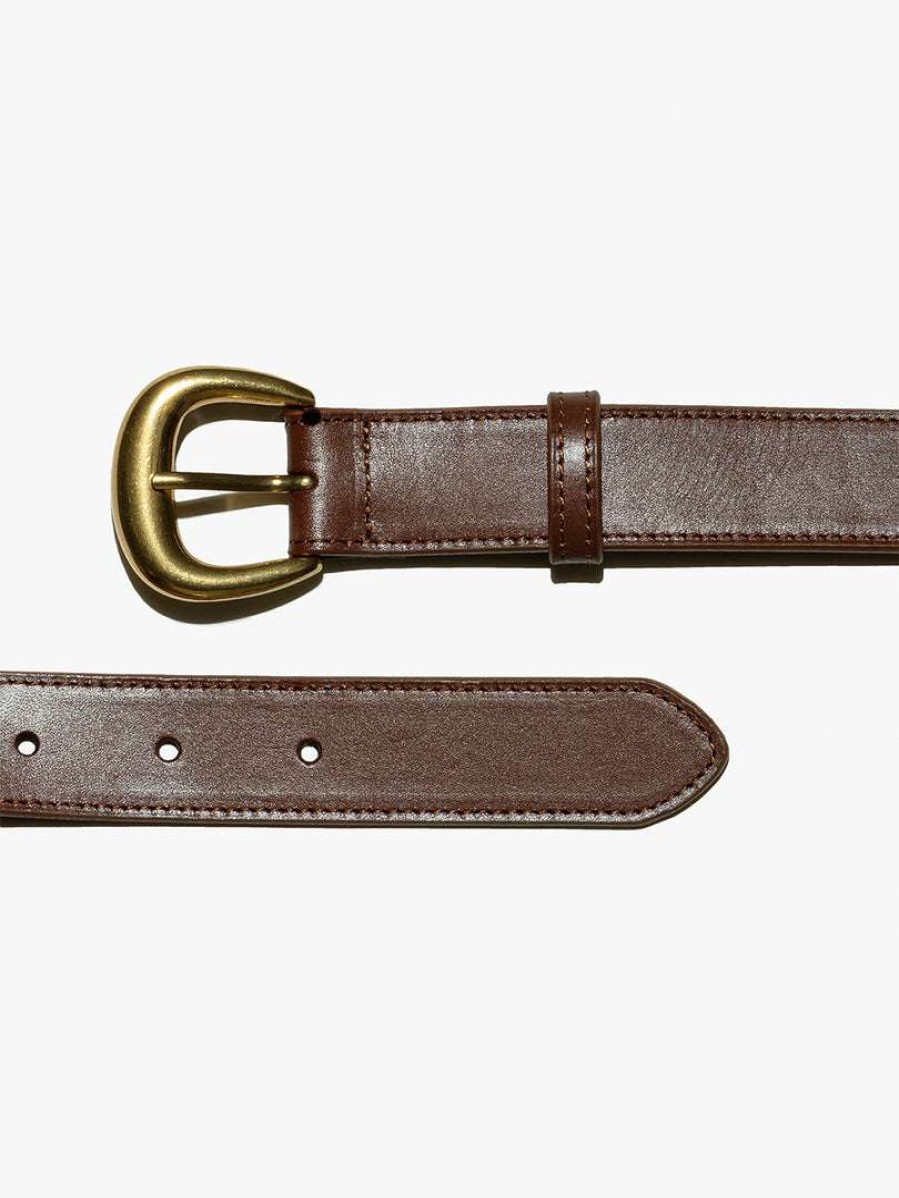 Women * | Discount Frame-Denim Women Timeless Buckle Belt — Tobacco