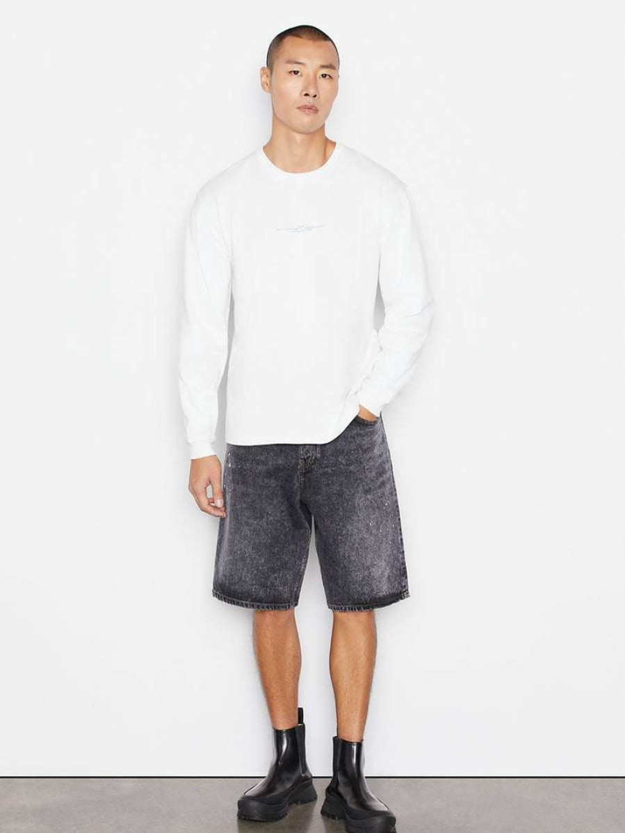 Men * | New Frame-Denim Men Baggy Fit Short — Noir Paint