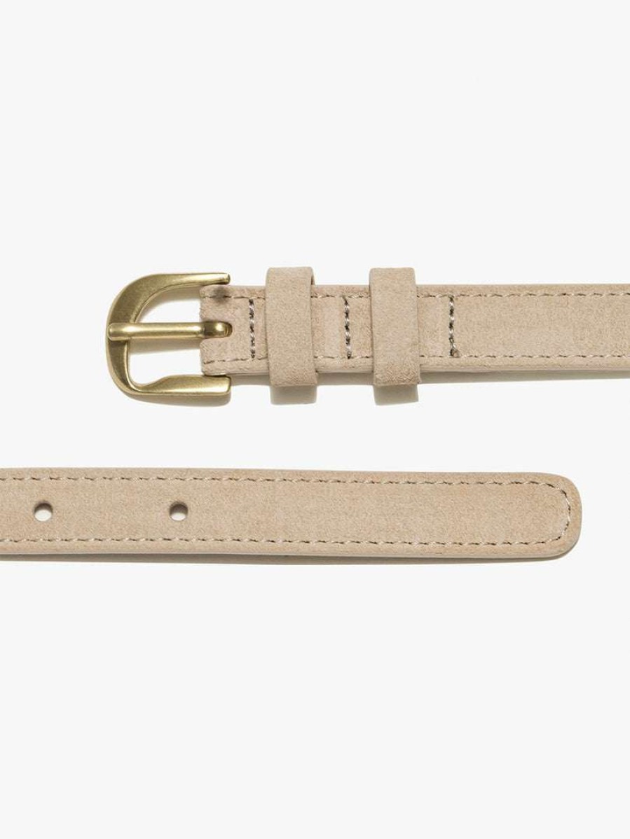 Women * | Budget Frame-Denim Twist Buckle Belt — Women Chalk