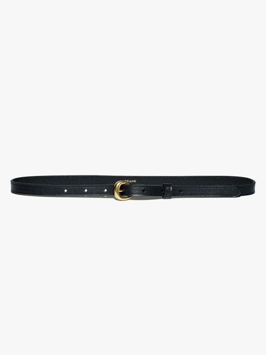 Women * | Brand New Frame-Denim Women Petit Timeless Buckle Belt — Noir