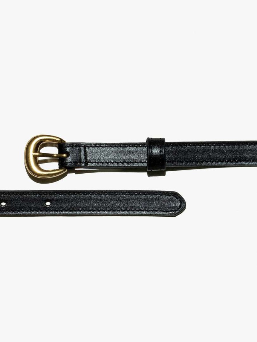 Women * | Brand New Frame-Denim Women Petit Timeless Buckle Belt — Noir