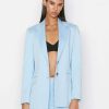 Women * | Brand New Frame-Denim Oversized Blazer — Sky Blue