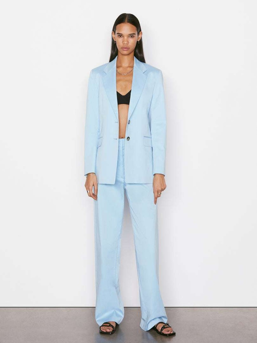 Women * | Brand New Frame-Denim Oversized Blazer — Sky Blue