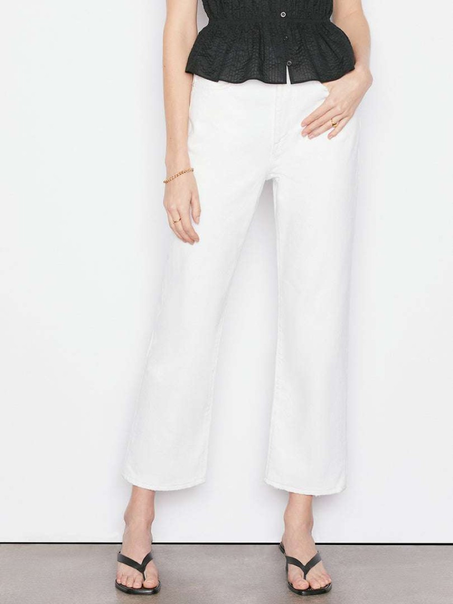 Women * | Best Deal Frame-Denim Le Jane Crop — Women Rumpled Blanc Grind