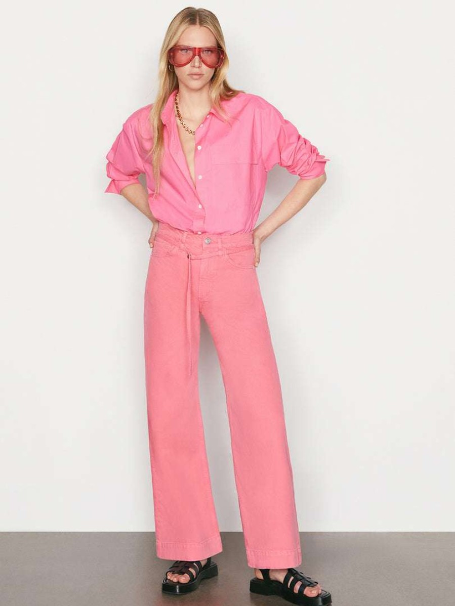 Women * | Wholesale Frame-Denim Women High Rise Baggy Pant — Hot Pink