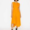 Women * | Promo Frame-Denim Women Gathered Seam Dress — Kumquat