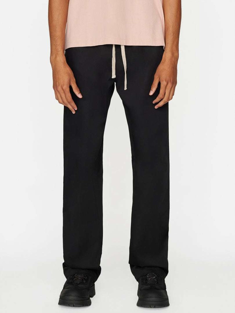 Men * | Coupon Frame-Denim Cotton Wide Trouser — Noir